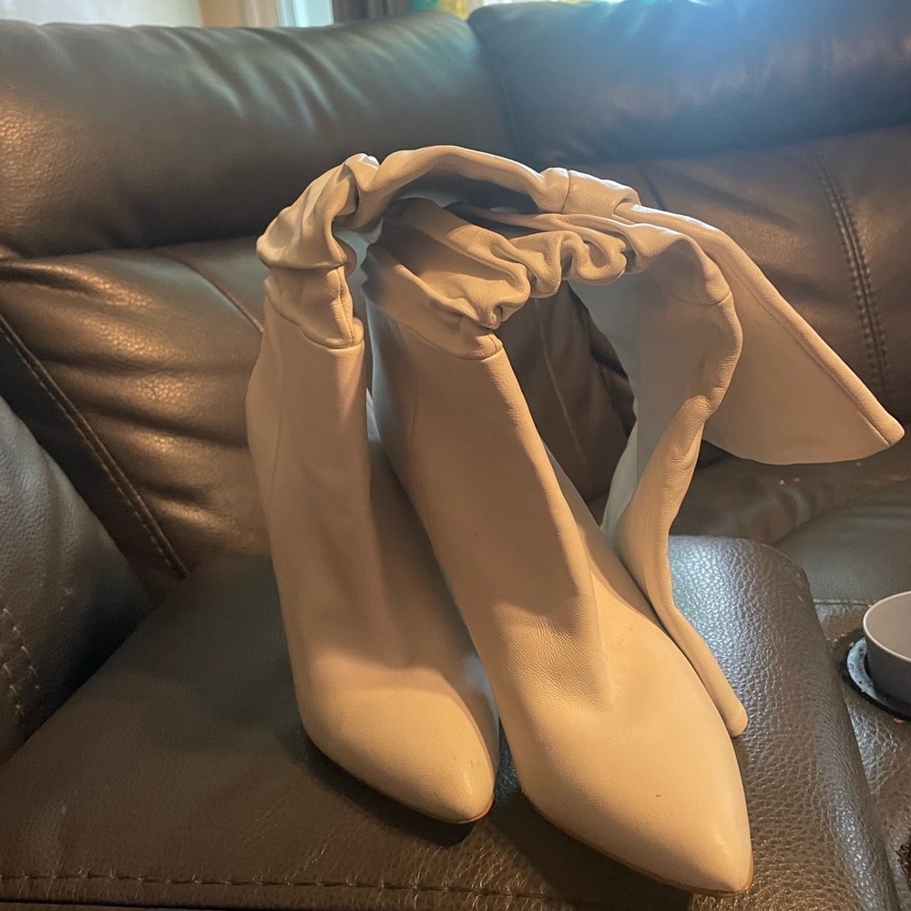 Women Steve Madden knee high white boots